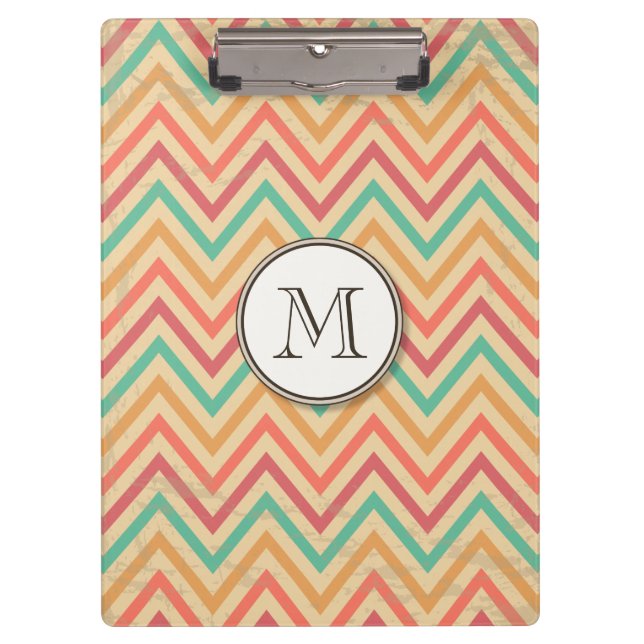Pranchetas Rainbow Grunge Zigzag Chevron Stripes (Frente)