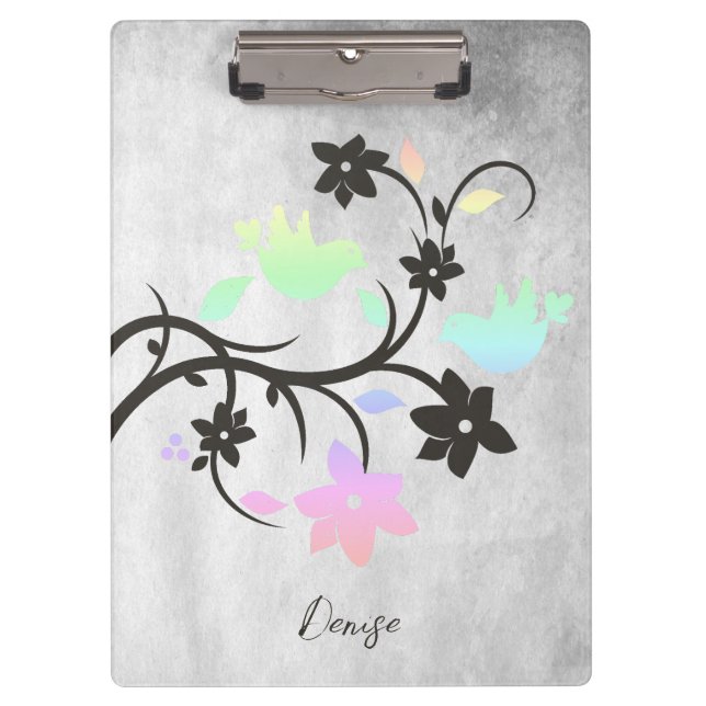 Pranchetas Rainbow Pastel Lovebird Personalizado (Frente)