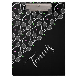 Pranchetas Raquetes e Bolas de Tênis Preto