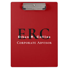 Pranchetas Red Black 3-Letter Logo Monogram clipboard