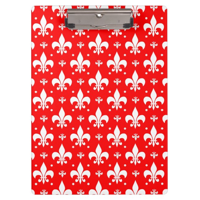 Pranchetas Red Fleur-de-lis Design (Frente)