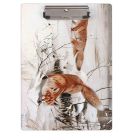 Pranchetas Red Foxes in Snow at Winter (by Wilhelm Kuhnert)