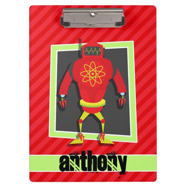 Pranchetas Red & Green Robot; Scarlet Red Stripes (Frente)