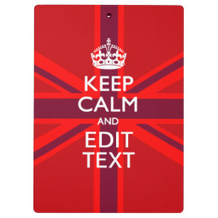 Pranchetas Red Keep Calm Mantenha seu texto na bandeira da to