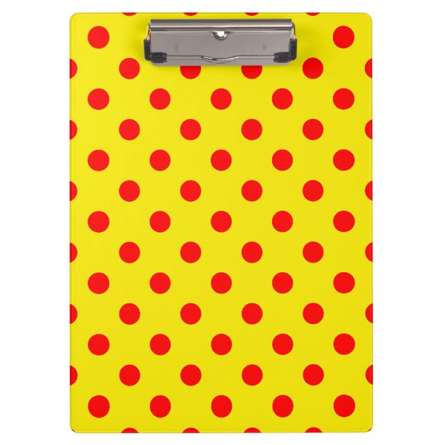Pranchetas Red On Yellow Polka Dots Pattern Design  (Frente)