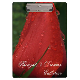 Pranchetas Red Tulip Macro Photo Floral Nature Art Clipboard