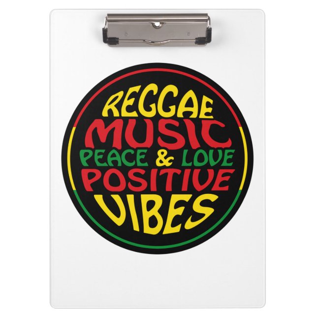 Pranchetas Reggae Music com afirmações e citações positivas (Frente)
