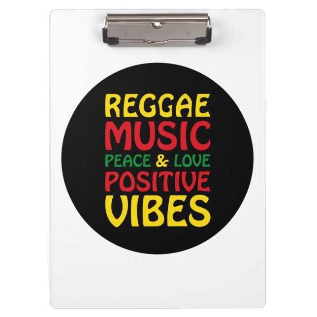 Pranchetas Reggae Music com afirmações positivas (Frente)