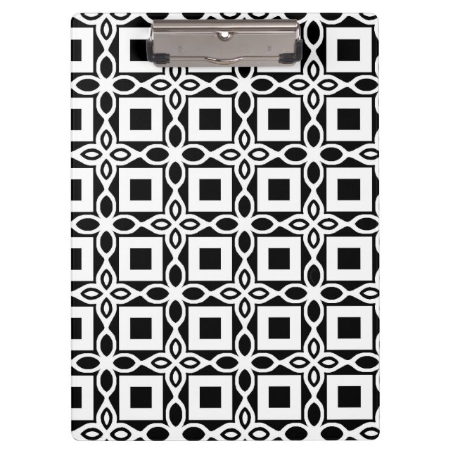 Pranchetas Repeating GEOMETRIC PATTERN in black and white (Frente)