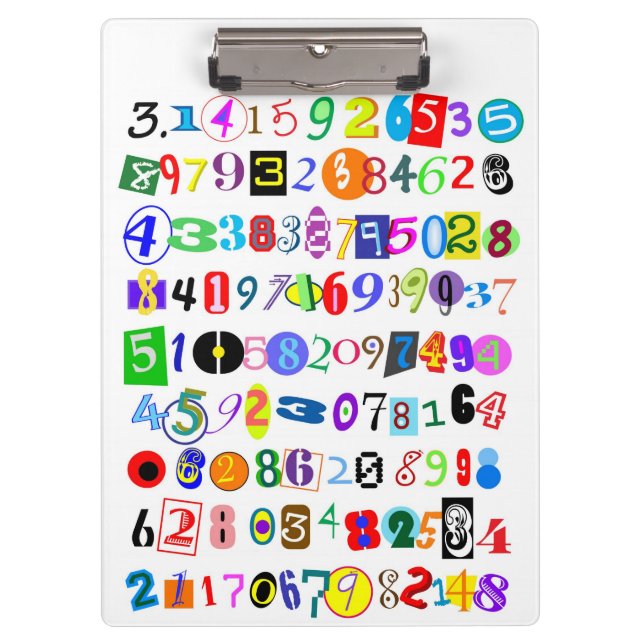 Pranchetas Representação Colorida e Divertida de Pi (Frente)