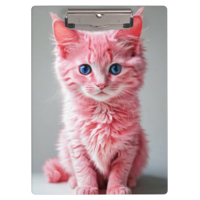 Pranchetas Retrato de Foto de Gato Rosa (Frente)