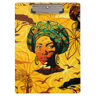 Pranchetas Retrato de Mulher Africana com Sunset