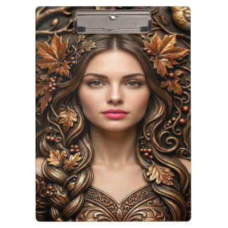 Pranchetas Retrato Florestal Elegante em Arte de Bronze Embut