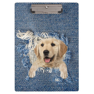 Pranchetas Retriever de ouro no Buraco Denim