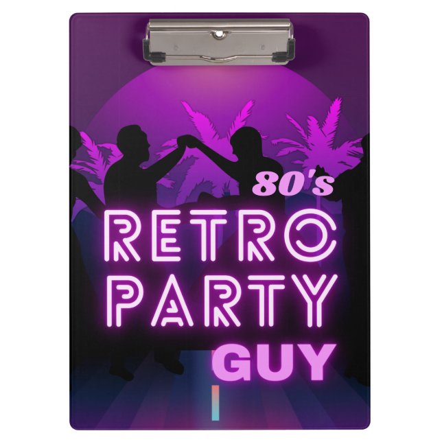 Pranchetas Retro 80s Disco Dance Party Neon Purple Funky (Frente)