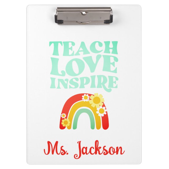 Pranchetas Retro Teach Love Inspire Clipboard (Frente)