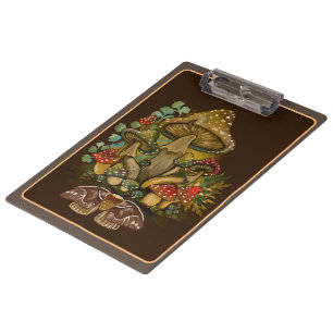 Pranchetas Retro Vintage color Mushroom & Moth Art