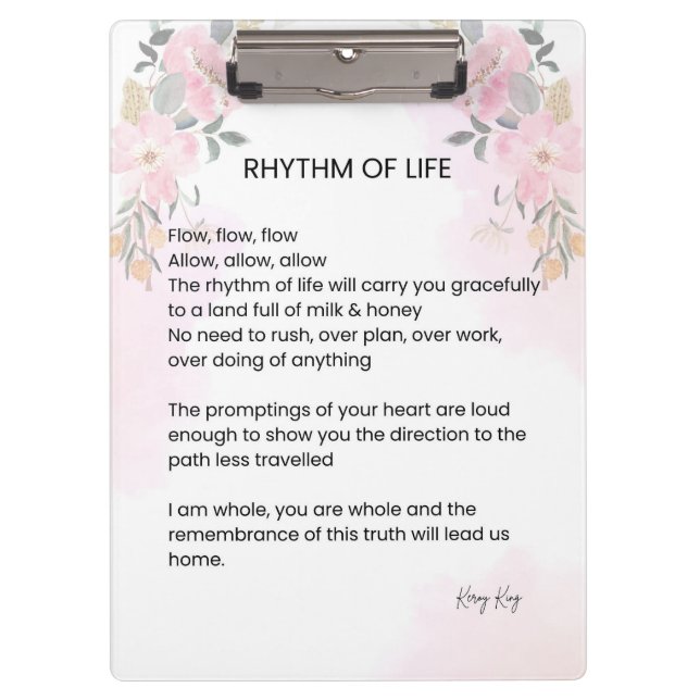 Pranchetas Ritmo De Vida - Esperança Encheu Poema (Frente)