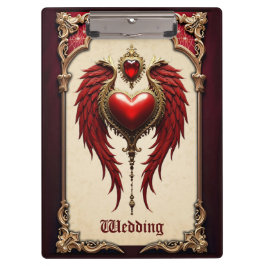 Pranchetas Romance venenoso com coração e asas.