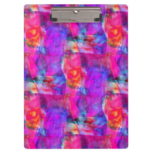 Pranchetas Rosa da arte, azul, fundo vermelho da textura (Frente)