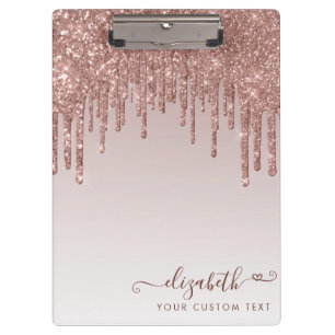 Pranchetas Rosa Dourado Glitter Drives Sparkle Modern Heart
