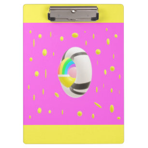 Pranchetas Rosa e amarelo com pasta de bolso médio