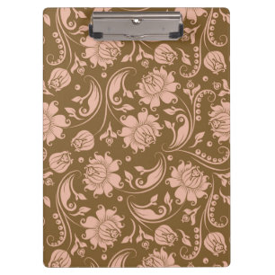 Pranchetas Rosa e teste padrão floral de Brown