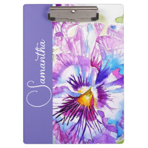Pranchetas Rosa Pensamento Aquarela Nome Meninas Floral