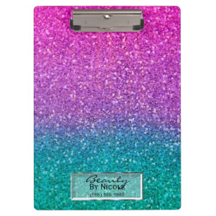 Pranchetas Rosa Turquesa Água Azul E Glitter Espelhado Roxo
