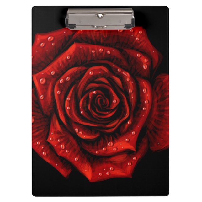 Pranchetas Rosa vermelha | Área de Transferência da Flor (Frente)