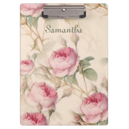 Pranchetas Rosas Rosa Elegantes Adicione Seu Nome