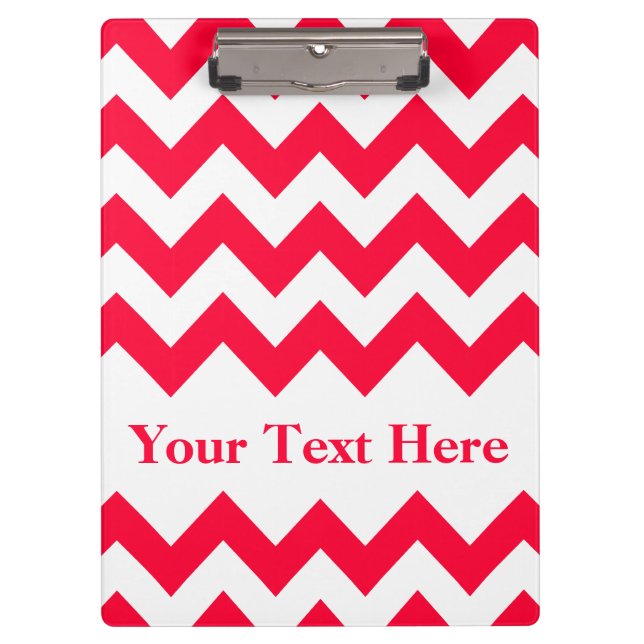 Pranchetas Rouge Bold Chevron com texto personalizável (Frente)