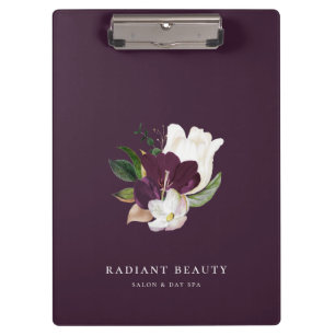 Pranchetas Roxo Buquê Floral Moderno de Ivory Plum