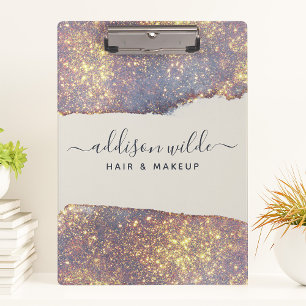 Pranchetas Roxo Dourado Iridescente Glam Glitter