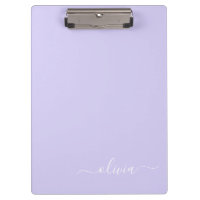 Roxo Lavanda Moderno Nome Monograma Feminino em Le