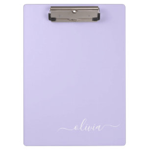 Pranchetas Roxo Lavanda Moderno Nome Monograma Feminino em Le