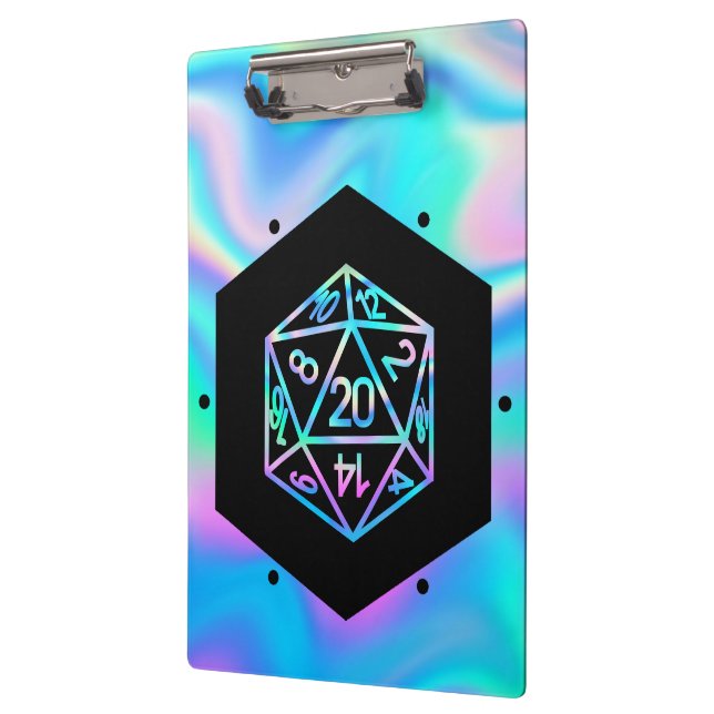 Pranchetas RPG Dice | Holo Fantasy Retro Tabletop PnP Gamer (Esquerda)