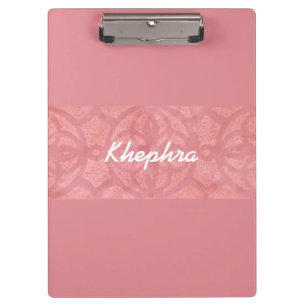 Pranchetas Ruddy Pink Batik E Blue Watercolor Name