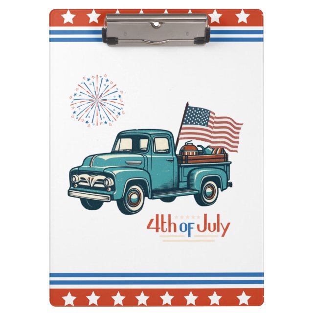 Pranchetas Rustic/vintage 4 de julho (Frente)