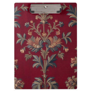 Pranchetas Sac broderie medievale fleurie en rouge bordeaux