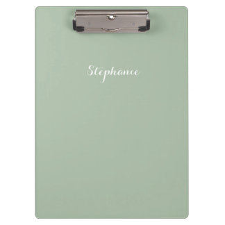 Pranchetas Sage Green Name Modern Elegant Monograma Boho
