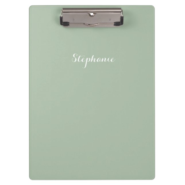 Pranchetas Sage Green Name Modern Elegant Monograma Boho (Frente)