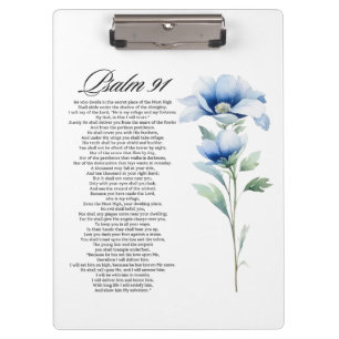 Pranchetas Salmo 91 Aquarela Flor Azul Escrituras Bíblicas