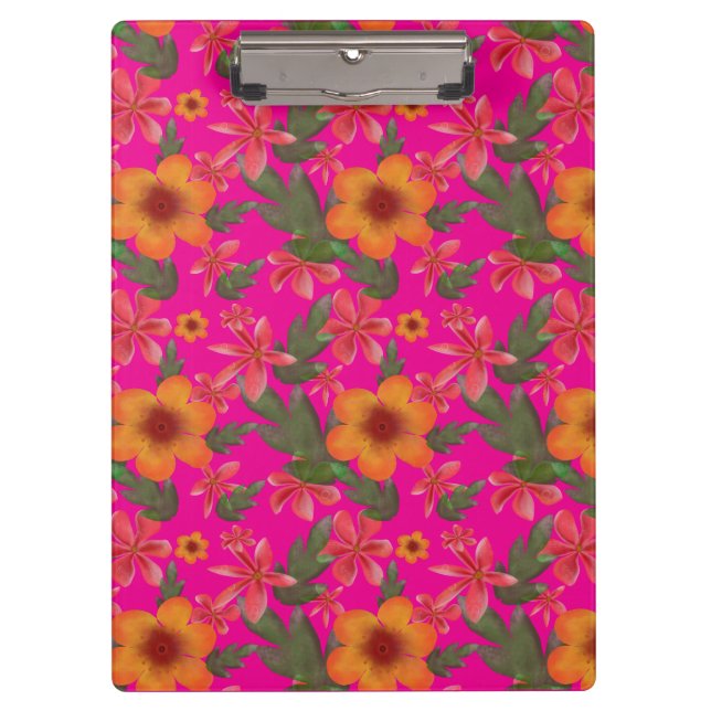 Pranchetas Seamless Floral Pattern Red Flowers Cute Botanical (Frente)