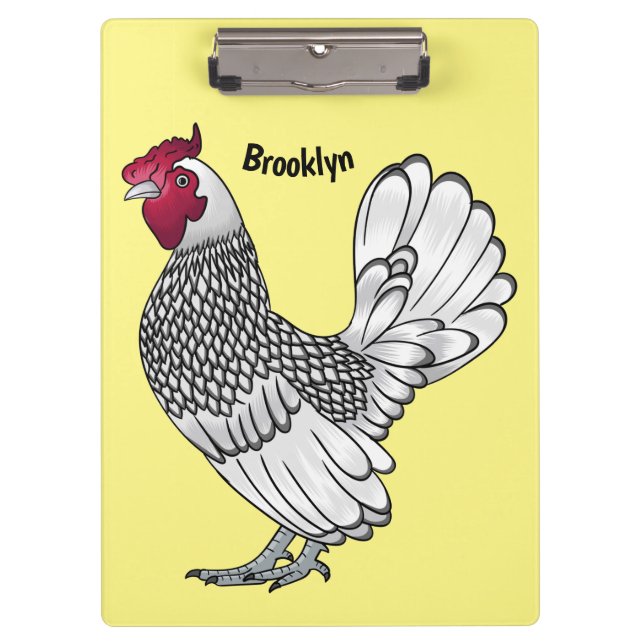 Pranchetas Sebright chicken cartoon illustration (Frente)