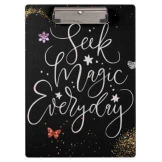 Pranchetas Seek Magic Every Day- Glam Glitter Clipboard