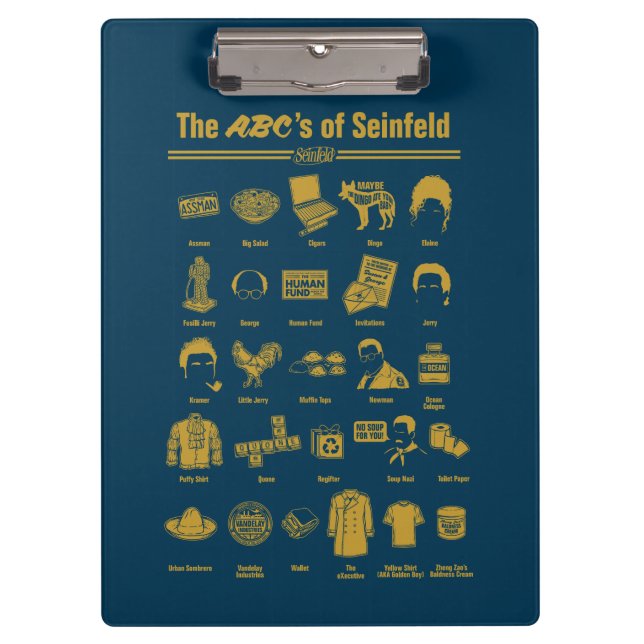 Pranchetas Seinfeld | A ABC de Seinfeld Infographics (Frente)