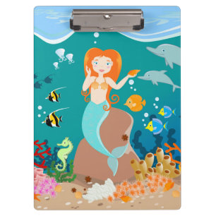 Pranchetas Sereia e golfinhos sob a festa de aniversário marí