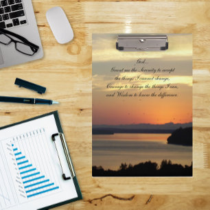 Pranchetas Serenity Prayer Orange Seascape Sunset