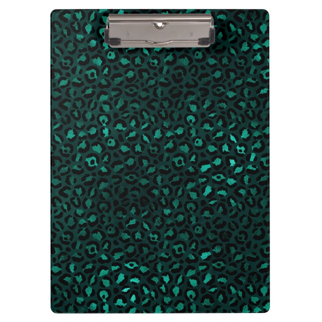 Pranchetas Série Teal e Gold Leopard Design 4 (Frente)
